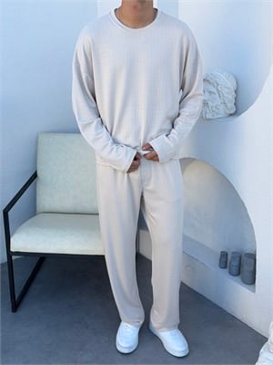 Longsleeve Oysh Kumaş Takım Bej