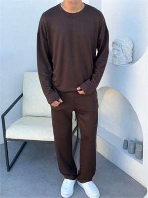 Longsleeve Oysh Kumaş Takım Kahve