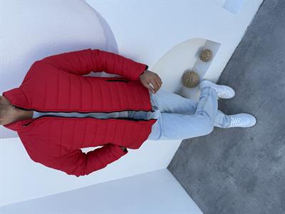 Mevsimlik Elyaflı Mont Kırmızı