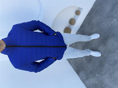 Mevsimlik Elyaflı Mont Mavi