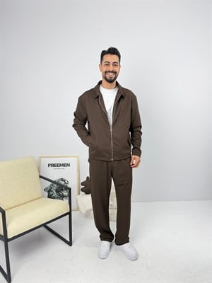 Mevsimlik Takım Oversize Likralı Acı Kahve