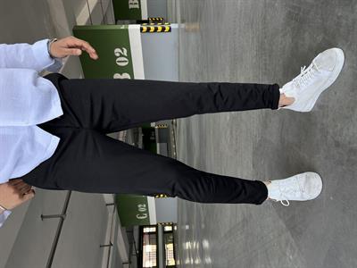 Pamuklu Takım Beyaz Müslin Gömlek Siyah Duble Paça Pantolon