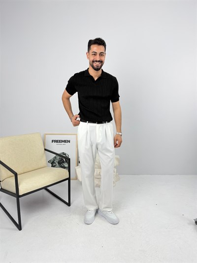 Örgülü Regular Triko Siyah