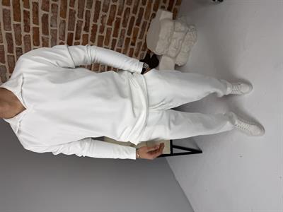 Ottoman Kumaş Apaş Yaka Takım Beyaz