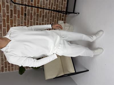 Ottoman Kumaş Apaş Yaka Takım Beyaz