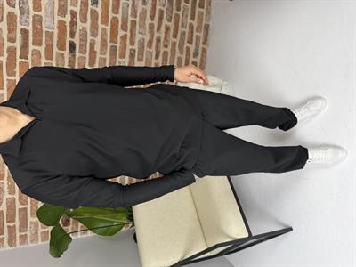 Ottoman Kumaş Apaş Yaka Takım Siyah