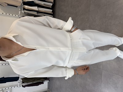 Oversize Duble Takım Beyaz