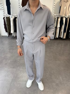 Oversize Duble Takım Gri
