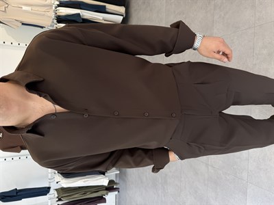 Oversize Duble Takım Kahve