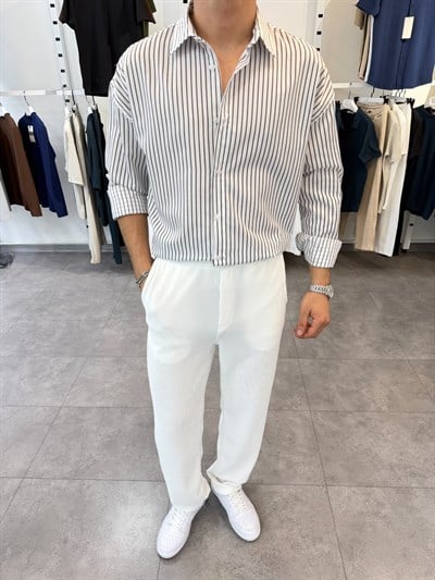 Oversize Jakar Gömlek Siyah