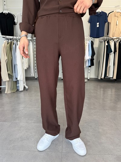 Oversize Keten Takım Acı Kahve