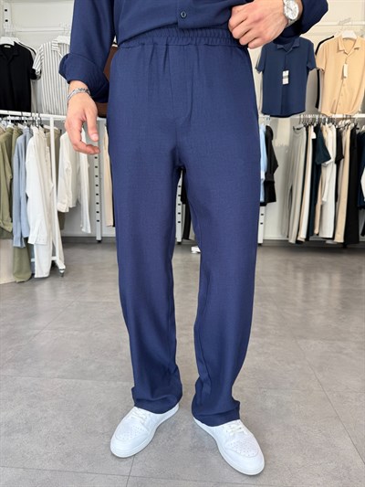 Oversize Keten Takım Lacivert