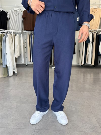 Oversize Keten Takım Lacivert