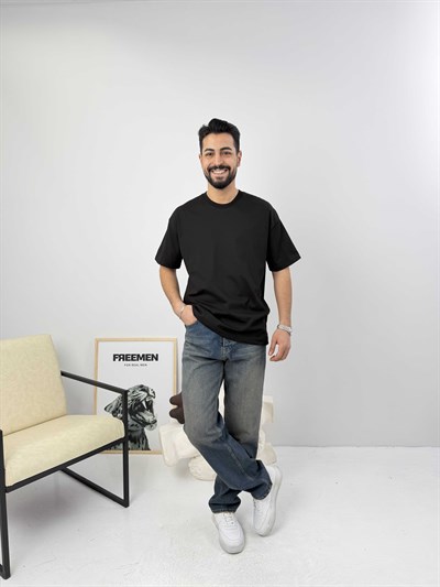 Oversize  Pamuk Tişört Siyah