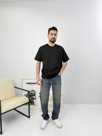 Oversize  Pamuk Tişört Siyah