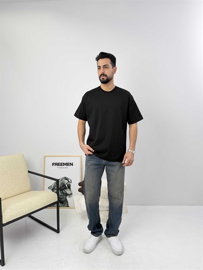 Oversize  Pamuk Tişört Siyah