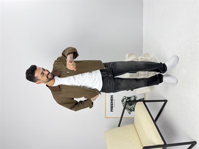 Oversize Premium Gabardin Ceket Haki