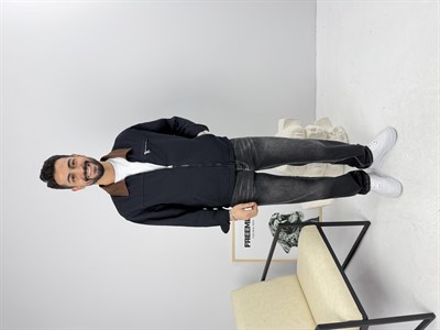 Oversize Premium Gabardin Ceket Lacivert