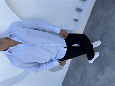 Oxford Pamuklu İtalyan Yaka Standart Kalıp Gömlek Bebe Mavi