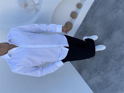 Oxford Pamuklu İtalyan Yaka Standart Kalıp Gömlek Beyaz