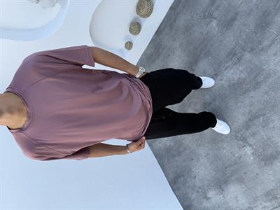 Oyşo Kumaş Oversize Tişört Gül Kurusu