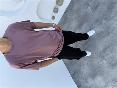 Oyşo Kumaş Oversize Tişört Gül Kurusu