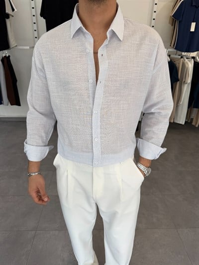 Pamuklu Oversize İkonik Gömlek Beyaz