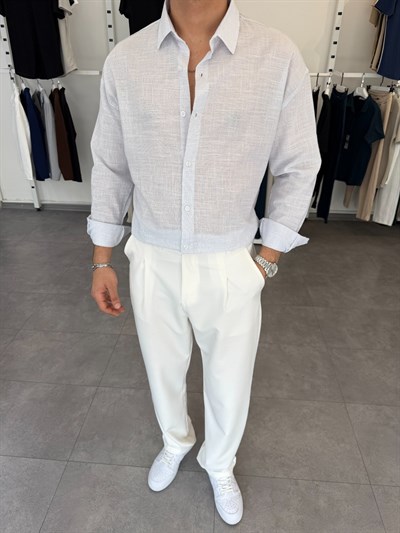 Pamuklu Oversize İkonik Gömlek Beyaz