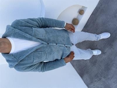 Peluş Ceket Turkuaz