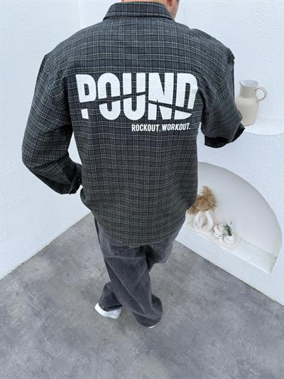 POUND Sırt Baskılı Oversize Gömlek Antrasit