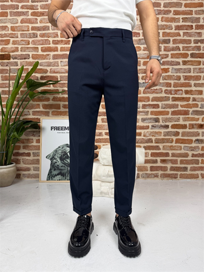 Premium Boyfriend Kumaş Pantolon Lacivert