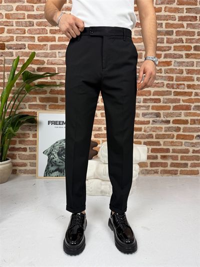 Premium Boyfriend Kumaş Pantolon Siyah