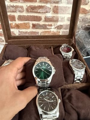 Premium Çelik Kordon Zümrüt Yeşili Erkek Saat