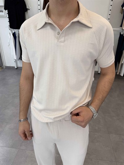 Premium Çizgili Oysho Takım Bej