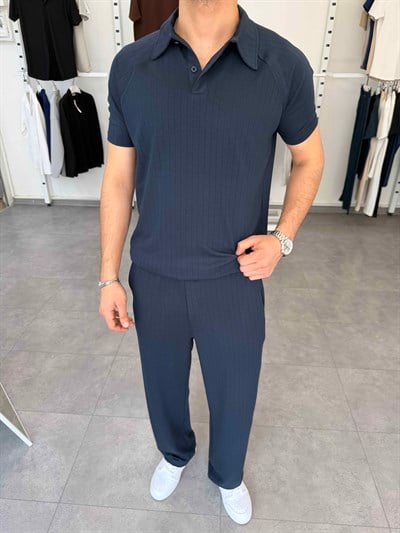 Premium Çizgili Oysho Takım Lacivert