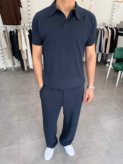 Premium Çizgili Oysho Takım Lacivert