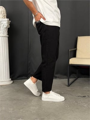 Premium Kalıp Boyfriend Denim Pantolon Siyah