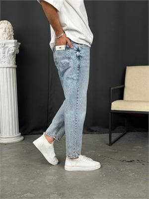 Premium Kalıp Boyfriend Denim Pantolon Buz Mavi