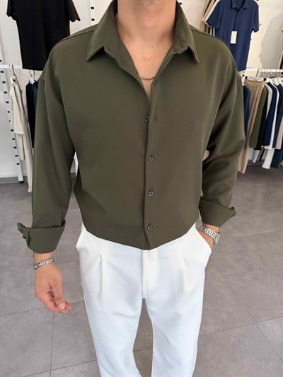 Premium Oversize Duble Gömlek Yeşil