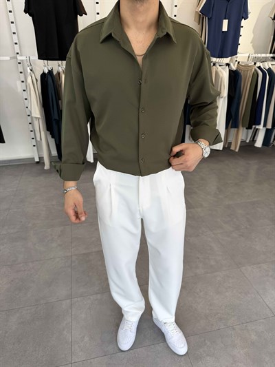 Premium Oversize Duble Gömlek Yeşil