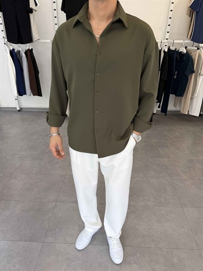 Premium Oversize Duble Gömlek Yeşil