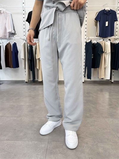 Premium Pamuklu Duble Müslin Takım Gri