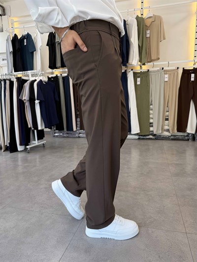 Premium Tensel Paraşüt Baggy Pantolon Kahve
