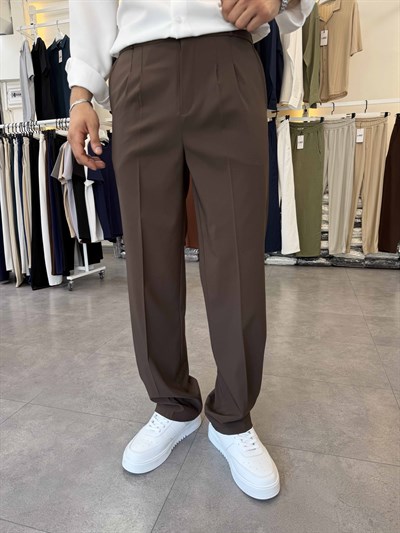 Premium Tensel Paraşüt Baggy Pantolon Kahve
