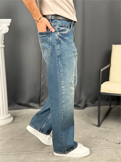 Premium WE11 Super Baggy Jean Kot Tiltli Mavi
