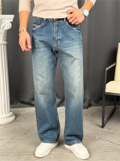 Premium WE11 Super Baggy Jean Kot Koyu Mavi