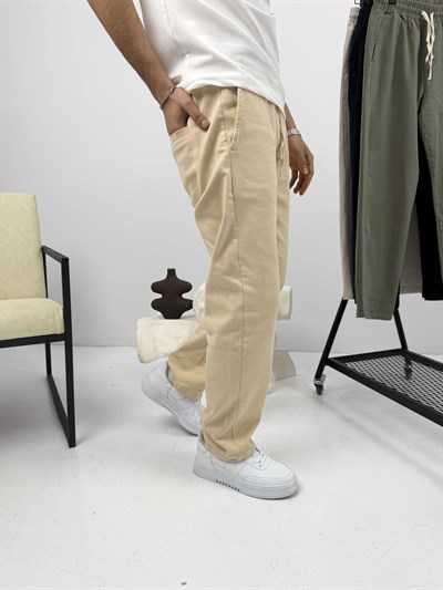 Rahat Kalıp Gabardin Pantalon Bej