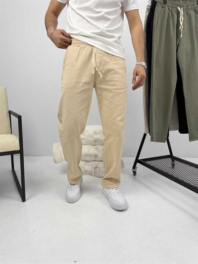 Rahat Kalıp Gabardin Pantalon Bej