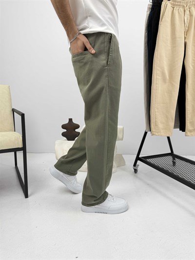 Rahat Kalıp Gabardin Pantalon Haki