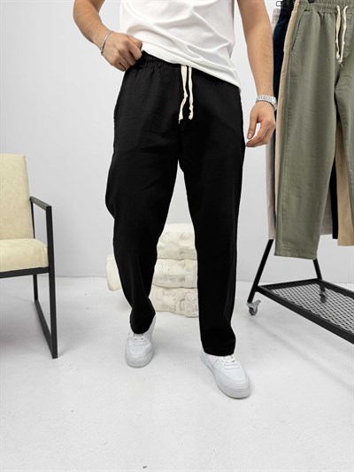 Rahat Kalıp Gabardin Pantalon Siyah